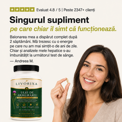 Livorixa® Supliment cu Armurariu pentru Susținerea Ficatului și Digestiei